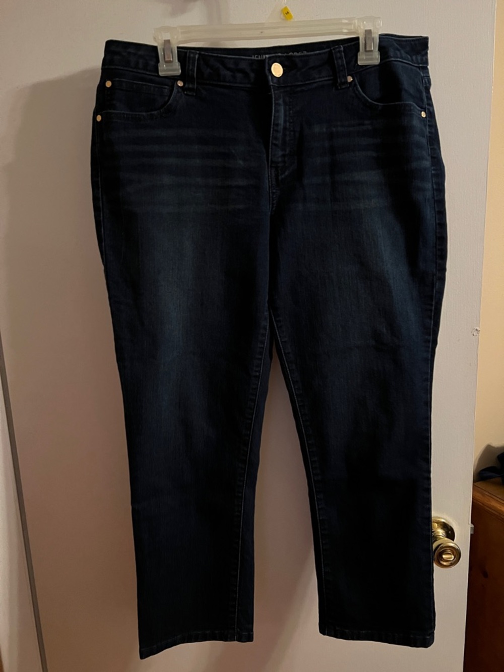 Jennifer Lopez Dark Blue Women's Straight-Leg Jean Capris